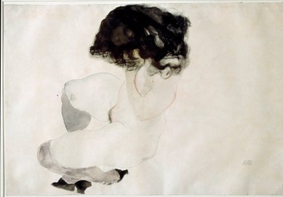 Desnudo en cuclillas. Dibujo de Egon Schiele de Egon Schiele