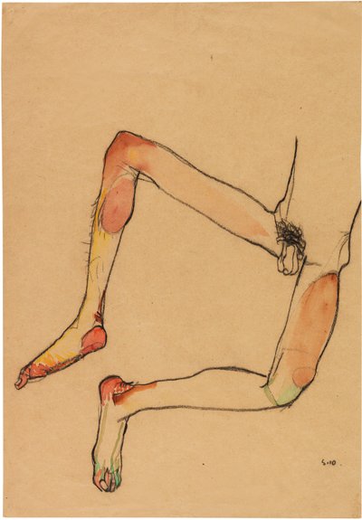Abdomen masculino desnudo, 1910 de Egon Schiele