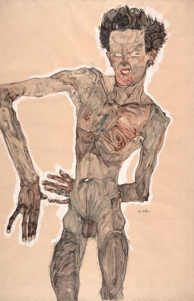 Autorretrato Desnudo, Haciendo Muecas de Egon Schiele
