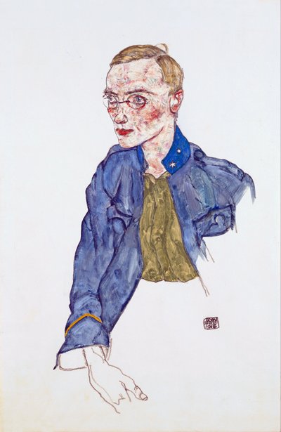 One-Year Volunteer Lance-Corporal - Schiele, Egon (1890-1918) - 1916 - Lápiz, Gouache sobre papel - 48x31,3 - Museo Leopold, Viena de Egon Schiele