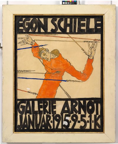 Plakat der Egon Schiele-Ausstellung in der Galerie Arnot de Egon Schiele