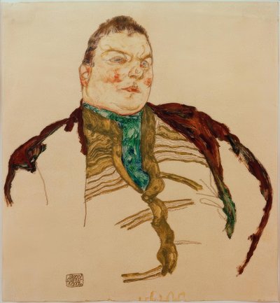 Retrato de un hombre gordo de Egon Schiele