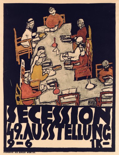 Póster anunciando la Exposición Secession 49 de Egon Schiele