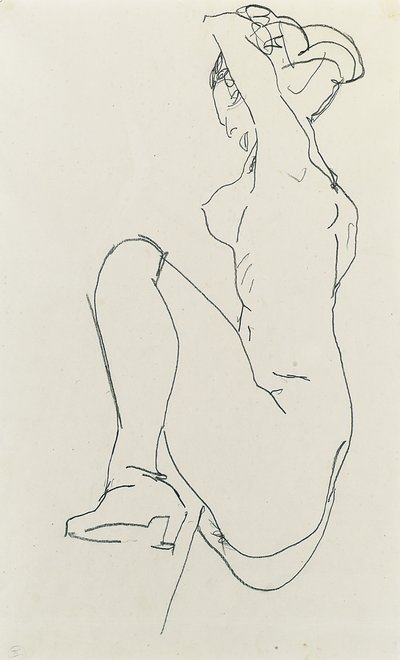 Desnudo femenino postrado, 1913 de Egon Schiele