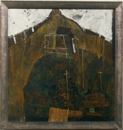 Rabenlandschaft, - Paisaje con cuervos ... (óleo sobre lienzo) de Egon Schiele