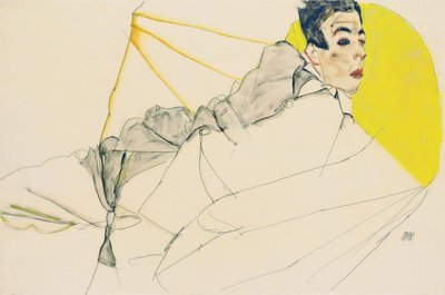 Niño reclinado Erich Lederer, 1913 de Egon Schiele