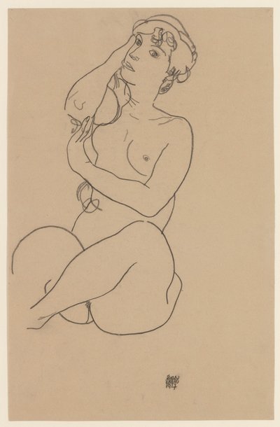Desnudo reclinado, 1917 de Egon Schiele