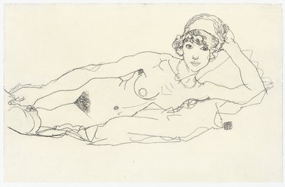 Desnudo reclinado; Liegender Akt, 1914 de Egon Schiele