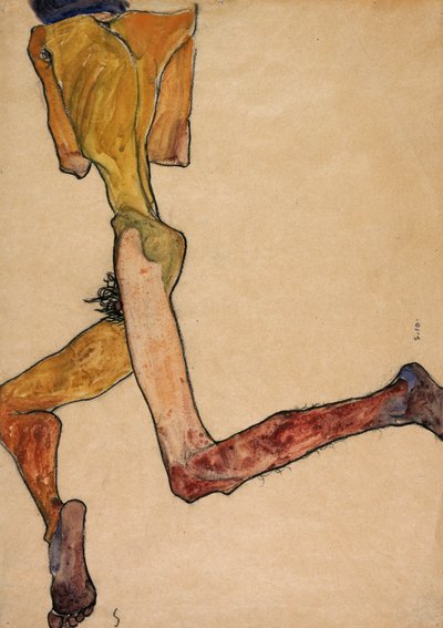 Hombre desnudo reclinado, 1910 de Egon Schiele