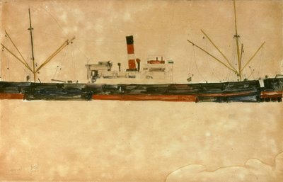 Barcos en el puerto de Trieste de Egon Schiele