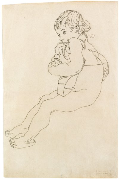 Niño sentado, 1916 de Egon Schiele
