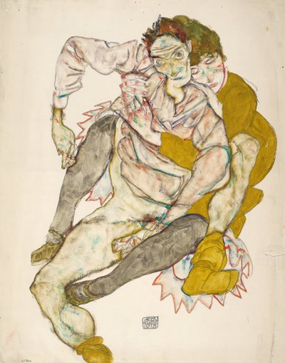 Pareja sentada de Egon Schiele