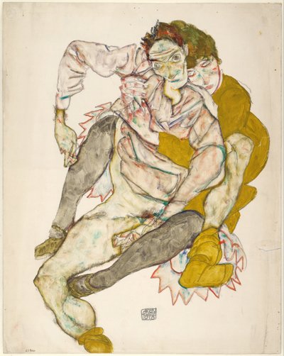 Pareja sentada de Egon Schiele