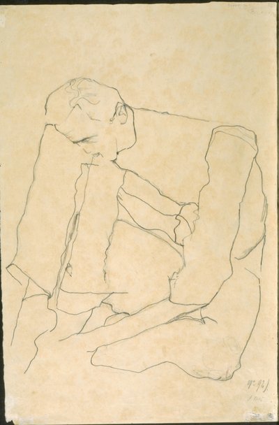 Hombre sentado (verso) de Egon Schiele