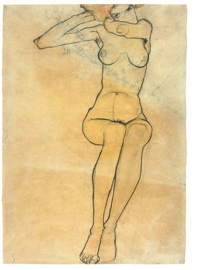 Desnudo sentado, 1910 de Egon Schiele