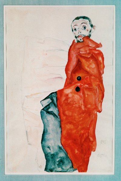 Selbstbildnis als Gefangener [Autorretrato como ... (acuarela y lápiz) de Egon Schiele