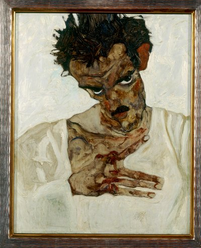 Autorretrato con la cabeza baja de Egon Schiele