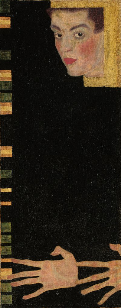 Autorretrato con los dedos extendidos, 1909 de Egon Schiele