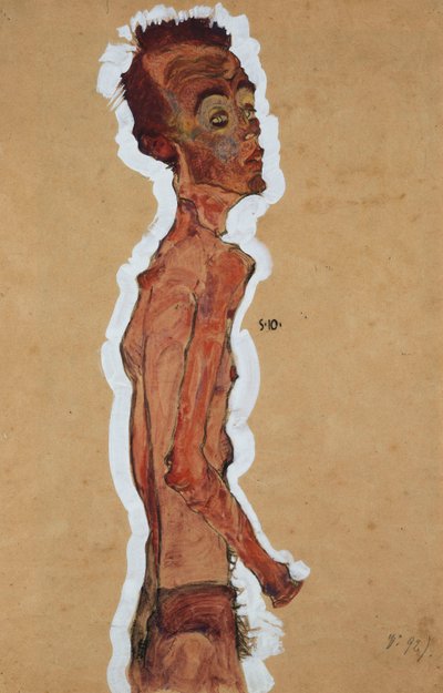 Autorretrato, 1910 de Egon Schiele