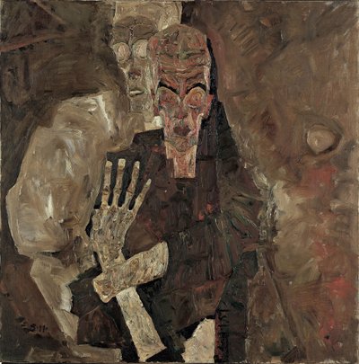 Videntes II (Muerte y Hombre) de Egon Schiele