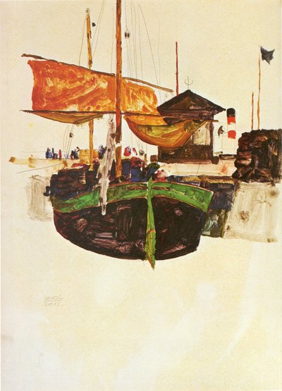 Barco en Trieste de Egon Schiele