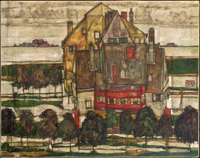 Casas Individuales (Casas con Montaña) 1915 de Egon Schiele