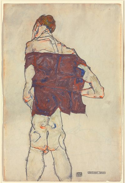Hombre de pie; Stehender Mann, 1913 de Egon Schiele
