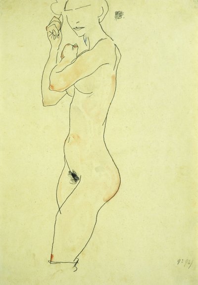 Desnudo de pie, 1913 de Egon Schiele
