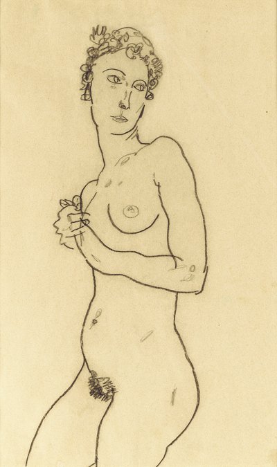 Desnudo de pie, 1918 de Egon Schiele