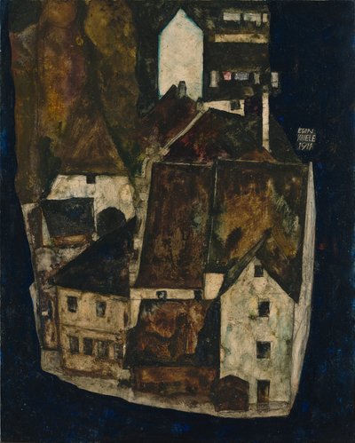 «Ciudad muerta» III («Ciudad junto al río azul III») de Egon Schiele