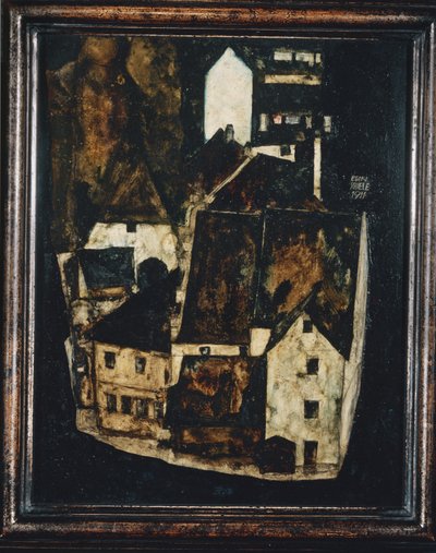 Tote Stadt III - Ciudad muerta III ... (óleo y acuarela sobre madera) de Egon Schiele