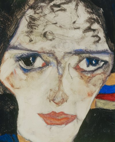 Mujer de luto (óleo sobre madera) de Egon Schiele