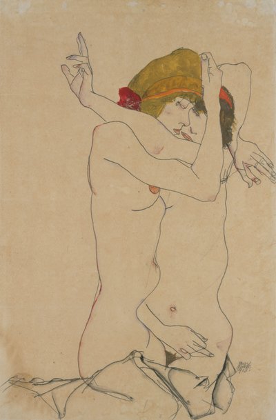 Dos mujeres abrazándose, 1913 de Egon Schiele