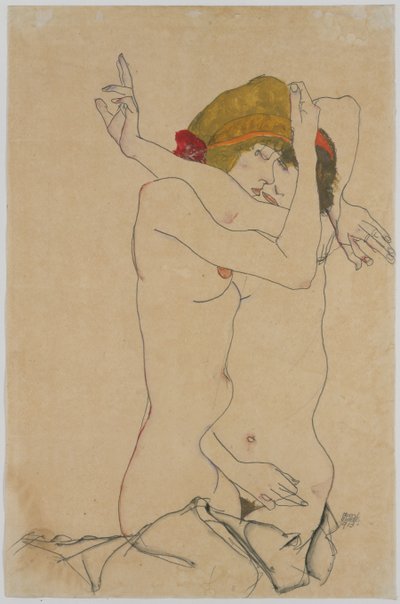 Dos mujeres abrazándose, 1913 de Egon Schiele