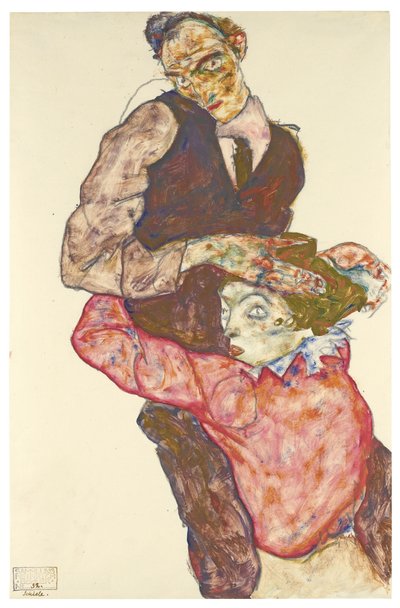 Dos amantes Autorretrato con Wally, 1914-1915 de Egon Schiele