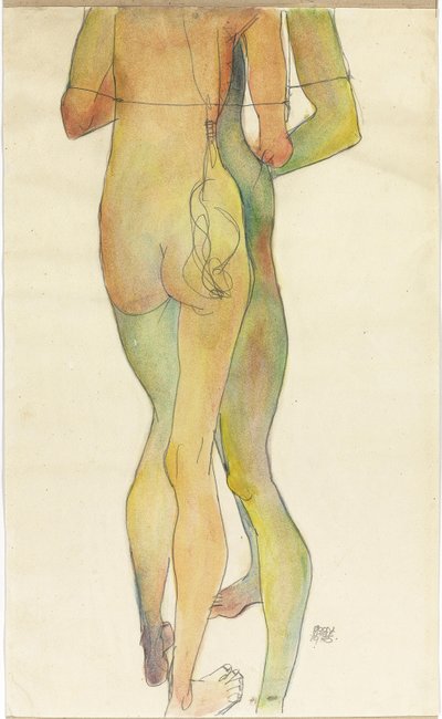 Dos Desnudos de Pie de Egon Schiele