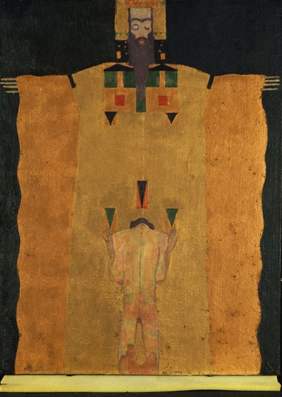 Vor Gottvater Knieender Jungling, 1908 de Egon Schiele