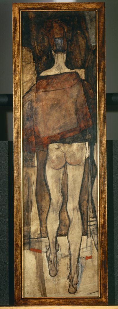 Desnudo femenino con chal, fragmento, Desnudo femenino con chal, fragmento1913 ... (óleo sobre lienzo) de Egon Schiele