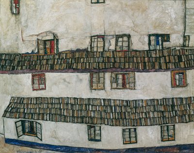 Fachada de ventanas de una casa, 1914 de Egon Schiele