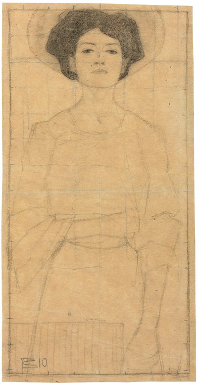 Joven mujer con sombrero de Egon Schiele