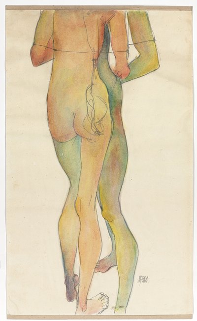 Dos desnudos de pie, 1913 de Egon Schiele