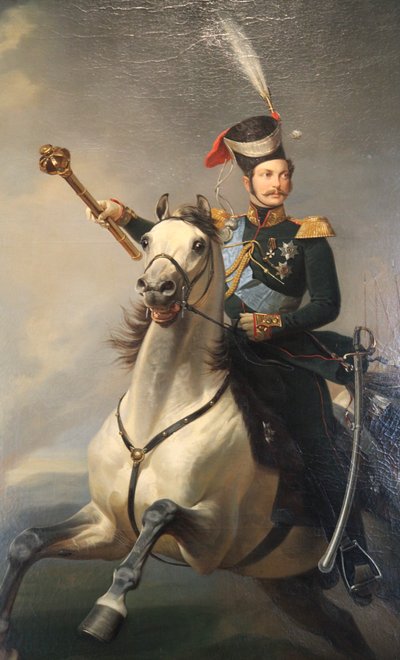 Retrato del Tsesarevich Alexander Nikolaevich a caballo, 1850s de Egor Botman