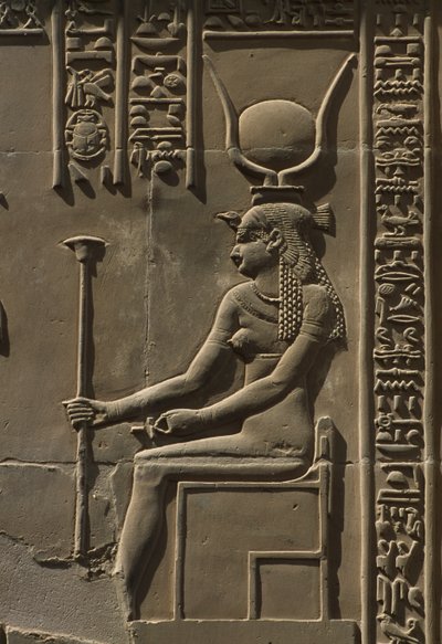 Detalle de un relieve, Hathor de Egyptian