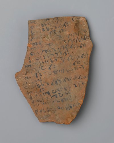Ostrakon lista de tiempos de iluminación, posiblemente de Elefantina de Egyptian