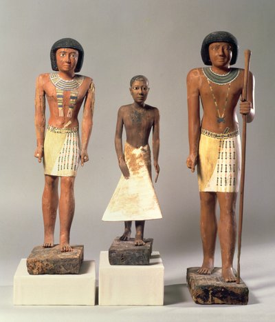 Tres estatuas de Metjetji, posiblemente de Saqqara, Reino Antiguo, finales de la Dinastía V a principios de la Dinastía VI (c.2360-2340 a.C.) de Egyptian