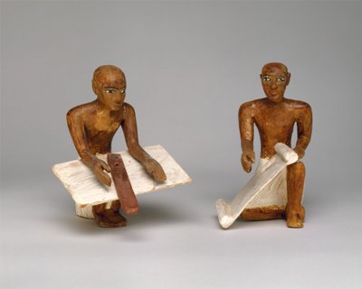 Escribas en el modelo de granero de la tumba de Meketre, c.1981-1975 a.C. de Egyptian 12th Dynasty