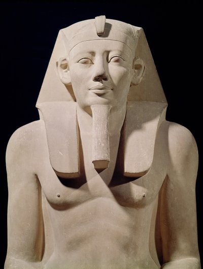 Estatua sentada de Sesostris I (1971-28 a.C.), originalmente del Templo Mortuorio de Sesostris I en al-Lisht (detalle) de Egyptian 12th Dynasty
