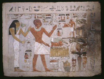 Fragmento de pared de la tumba de Amenemhet y su esposa Hemet, Reino Medio de Egyptian 12th Dynasty