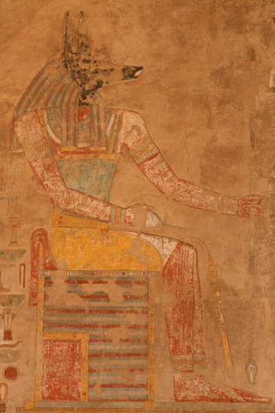 Anubis, el dios de la muerte del Templo Mortuorio de la Reina Hatshepsut (c.1503-1482 a.C.) de Egyptian 18th Dynasty