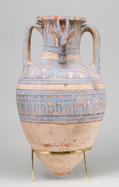 Ánfora de íbice pintada de azul de Malqata, c.1390-1353 a.C. de Egyptian 18th Dynasty